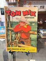 Front cover of Tom Mix Western No. 2 comic showing full artwork