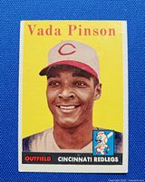 Front view of Vada Pinson 1958 Topps card