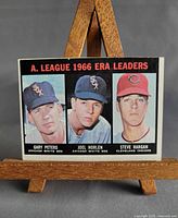 Front of 1967 Topps #233 card showing three player portraits and title
