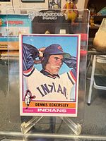 Front view of card in protective stand