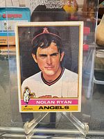 Front view of Nolan Ryan 1976 Topps card in plastic holder