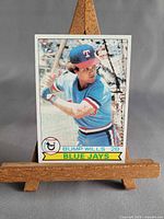 Front view of entire Bump Wills card on easel