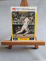 Front view of Pete Rose Topps Kmart MVP card on stand
