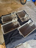 overview of four trays and four cups