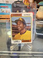 Front view of Dave Winfield Topps card in sleeve