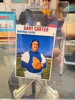 Front view of Gary Carter baseball card in sleeve
