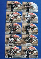 All ten Ottawa Renegades 2003 Pacific Atomic cards laid out