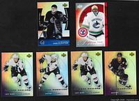 Fronts of six cards: Cloutier McDonald’s, Luongo promo, two Naslund McDonald’s, Morrison McDonald’s, Jovanovski McDonald’s