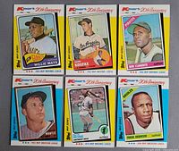 Front view of all six cards in one frame