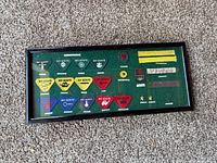 Full view of framed Boy Scouts patch display showing frame, glass and all mounted items