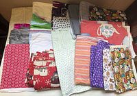 Wide view of all fabric pieces laid out