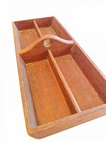 Top angled view showing compartments and handle