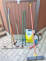 All items grouped against shed wall