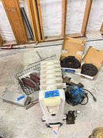 Heater front view with surrounding automotive parts