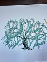 Full frontal view of the metal willow tree wall decor