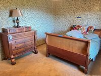 Bed frame and dresser front view