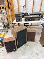 Overall lot showing components and speakers