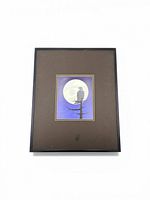 Full front view of framed print showing mat and frame