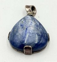 Front view of blue kyanite pendant