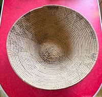 Top view of basket bowl showing interior coil pattern