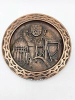 Front view showing relief design and border