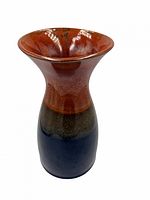 Front view of tri-tone glazed ceramic vase