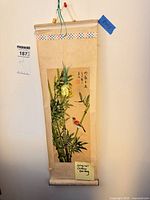 Full view of hanging scroll painting showing subject and overall condition