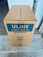 Closed box showing Uline branding, model S-13944, size and quantity