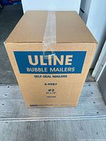 factory-sealed Uline carton labeled Bubble Mailers S-9987 #2 8.5 x 12 100/CASE