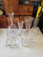 Group shot of all clear glass items