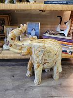 full view left side of stone elephant