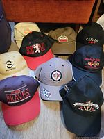 All nine caps arranged for overview