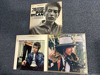 Front covers of all three Bob Dylan LPs
