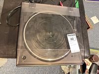Top view of Denon DP-297 with dust cover closed