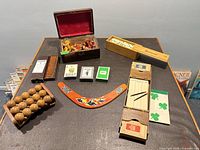 overview of all game items laid on table