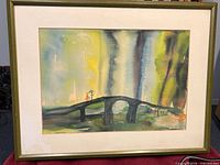 Front view of framed watercolour showing entire artwork and frame