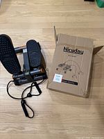 Mini stepper, resistance bands attached, original box