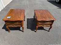 Pair of Bassett end tables full view