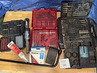Overview of all bit sets, tools, sealant, staples