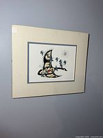 Front view of matted print on wall