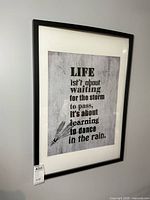 Full view of framed print on wall