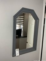 Front view showing full mirror and gray frame