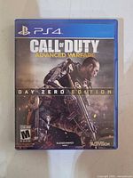 Front cover of PS4 Call of Duty Advanced Warfare Day Zero Edition case