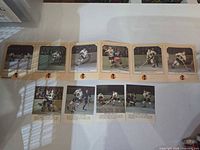 Accordion strip of seven mounted prints plus three loose prints