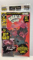 Front view of sealed Break the Chain comic with cassette in header