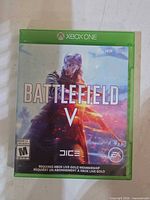 Front of Xbox One Battlefield V case showing cover art and title