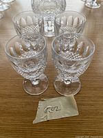 Four small Colleen cordial glasses front view