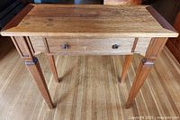 front view of wood sofa table