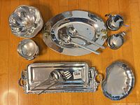 All pieces arranged on floor showing variety and scale