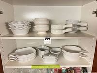 Overall contents on cabinet shelves